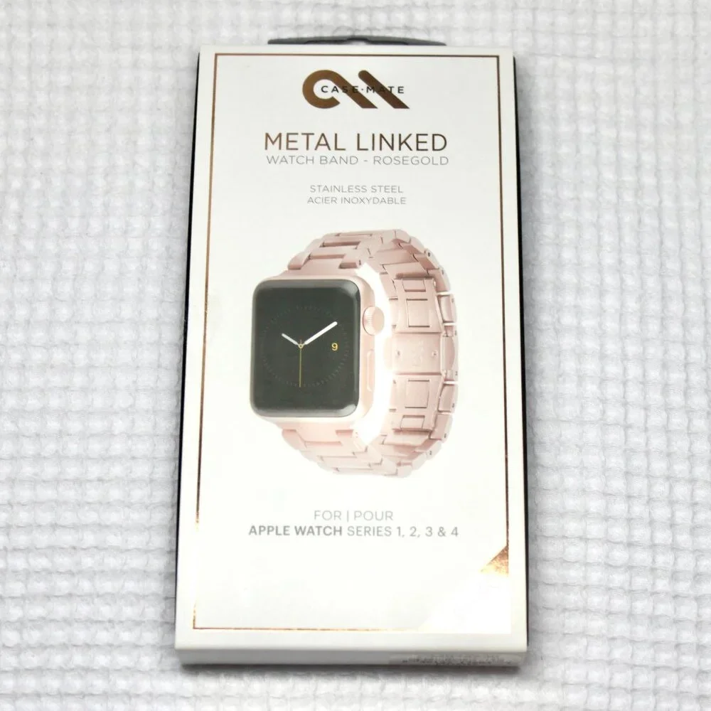 NWT Case-Mate Rose Gold Metal Linked Apple Watch Band Series 1-4 38-40 mm